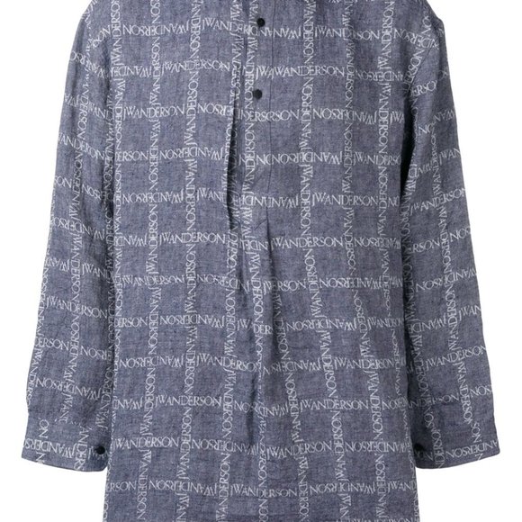 JW ANDERSON LOGO GRID TUNIC LINEN SHIRT - Picture 4 of 5